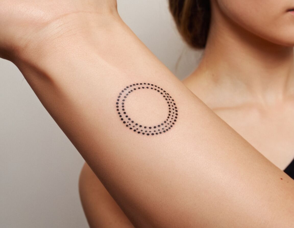 Feine Punkte- und Kreis-Muster - Dezente Tattoo-Ideen für den Arm von Frauen: Stilvolle Designs für jeden Anlass